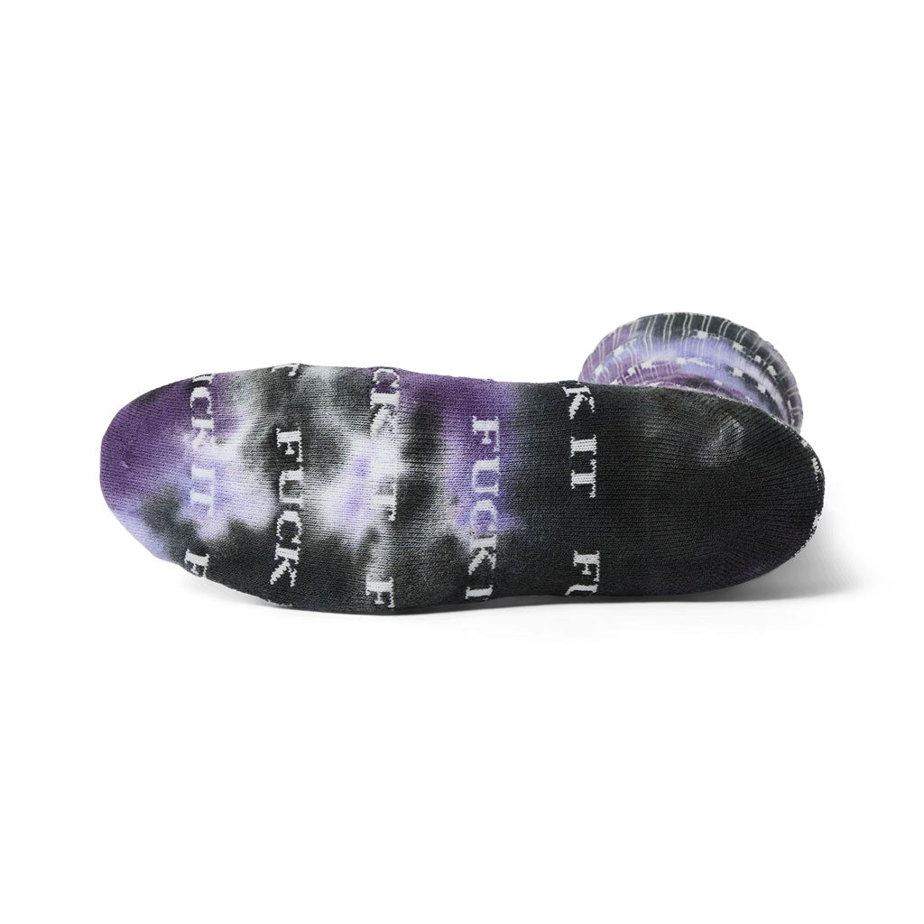 Huf Fuck It Tie Dye Socks - Purple | Shop Huf Worldwide online with Pavement Skate Store with free Aotearoa NZ shipping on orders over $100*