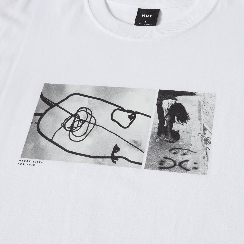 Huf Mason Photo S/S Tee - White. Check out Huf Worldwide clothing with Pavement Skate Store and enjoy free Aotearoa NZ shipping over $100* when you buy online!