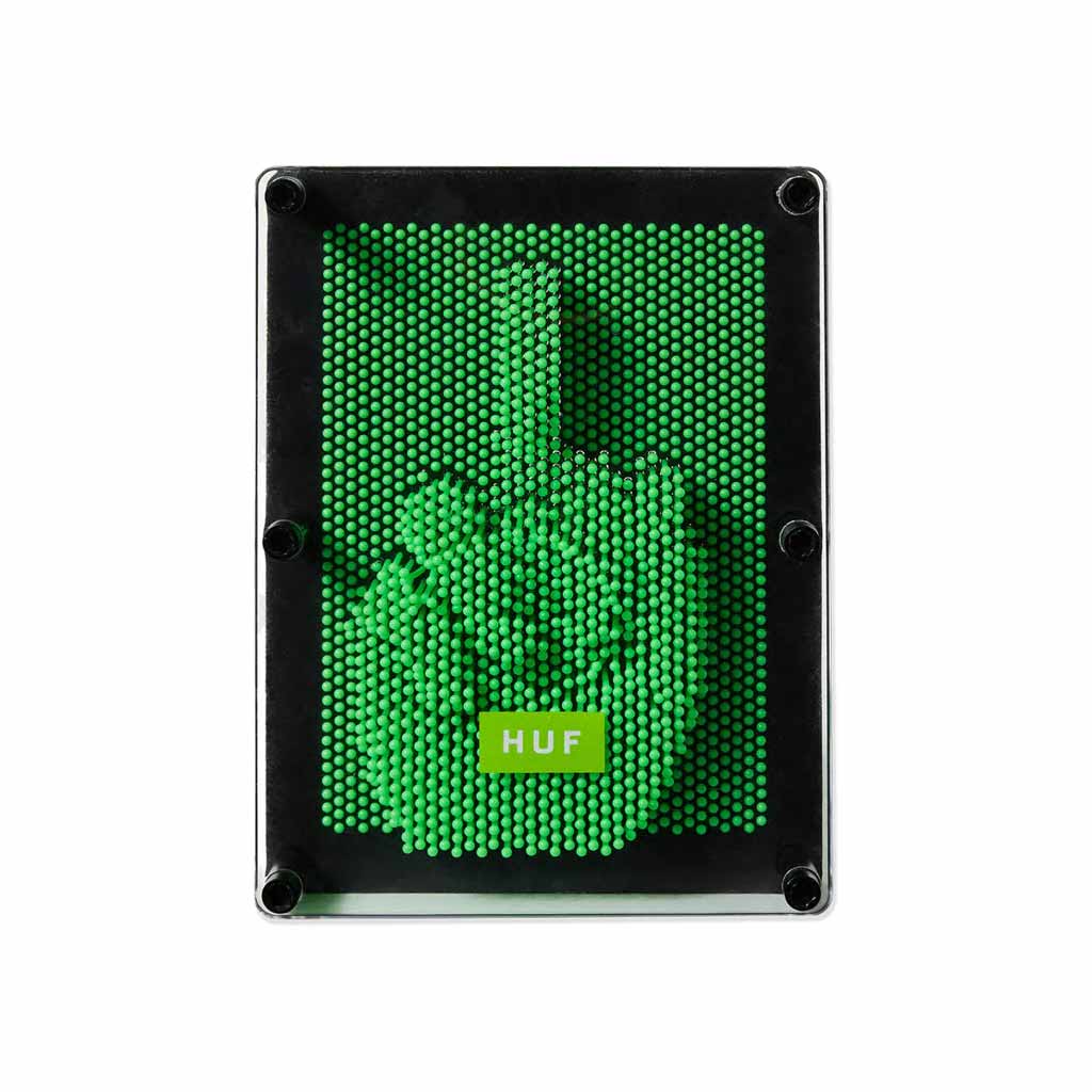 Huf Pin Art Sculpture - Huf Green. 100% Polycarbonate. 90's inspired pin art sculpture. Printed logo on front. Shop HUF Worldwide premium skateboarding clothing, accessories and headwear. Free, fast NZ shipping on orders over $100. Pavement skate shop, Dunedin.