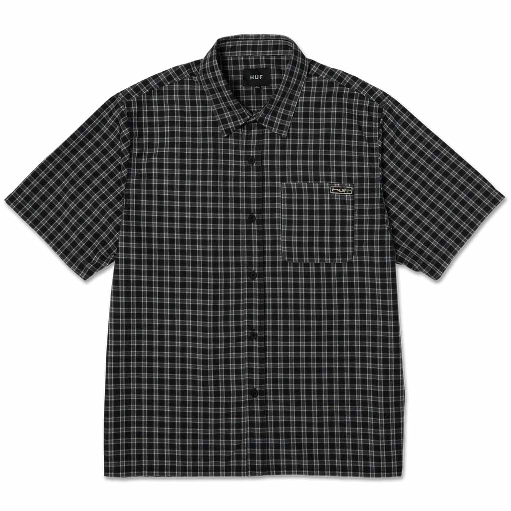 Huf Stretch Micro Plaid Shirt - Black | Shop Huf Worldwide online with Pavement Skate Store with free Aotearoa NZ shipping on orders over $100*