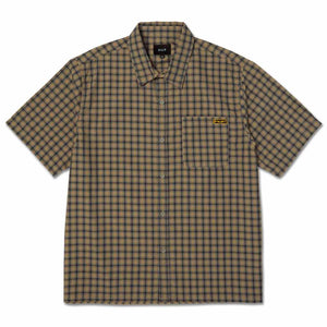 Huf Stretch Micro Plaid Shirt - Clay | Shop Huf Worldwide online with Pavement Skate Store with free Aotearoa NZ shipping on orders over $100*