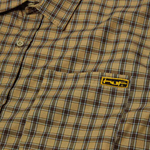 Huf Stretch Micro Plaid Shirt - Clay | Shop Huf Worldwide online with Pavement Skate Store with free Aotearoa NZ shipping on orders over $100*