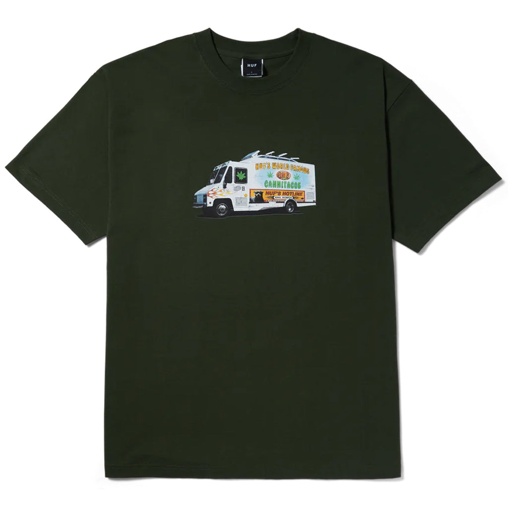 Shop the Huf Taco Truck S/S Tee in Hunter Green with Pavement Skate Store! Free Aotearoa NZ shipping over $100* 