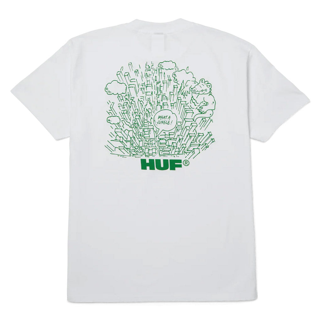 Huf What A Jungle Tee - White | Shop Huf Worldwide online with Pavement Skate Store with free Aotearoa NZ shipping on orders over $100*