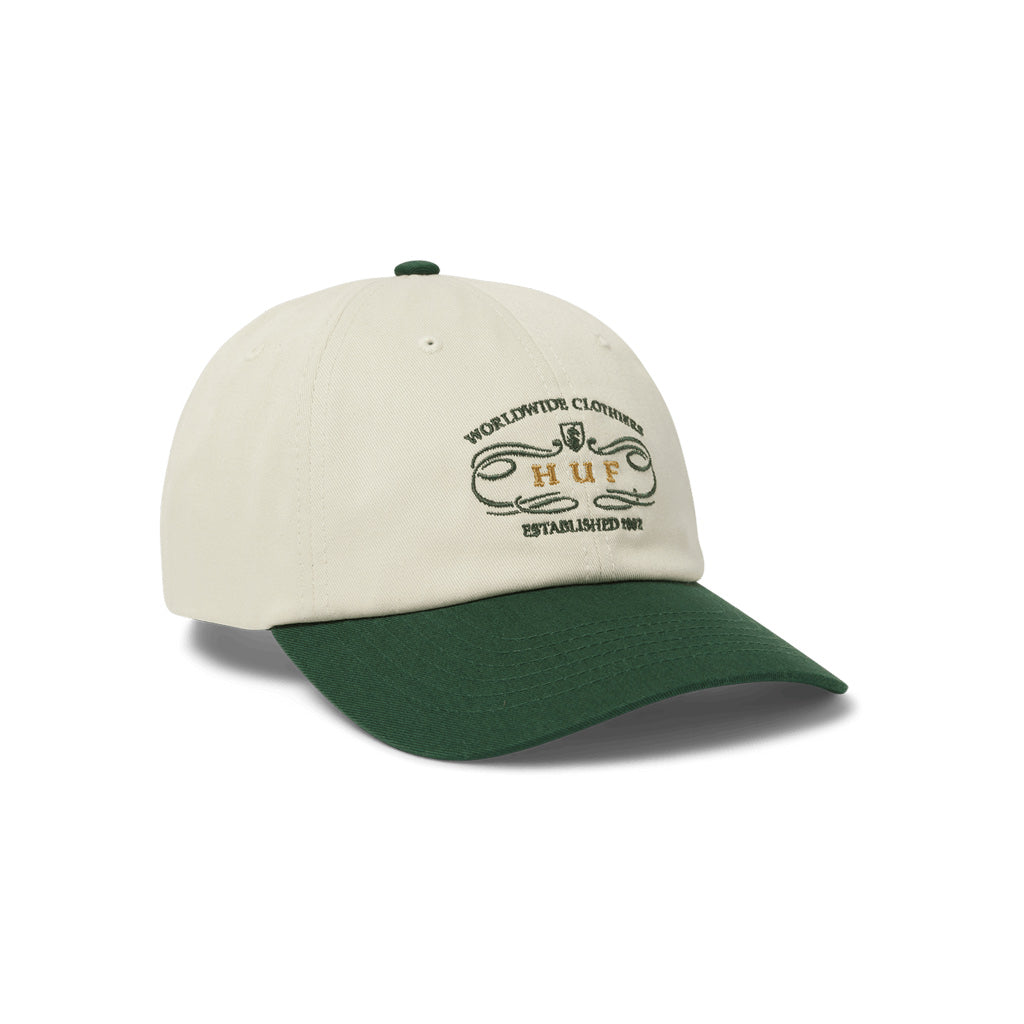 Huf Worldwide Clothiers 6 Panel CV Cap - Forest Green | Free Aotearoa shipping on all Huf Worldwide orders over $100* with Pavement Skate Store!