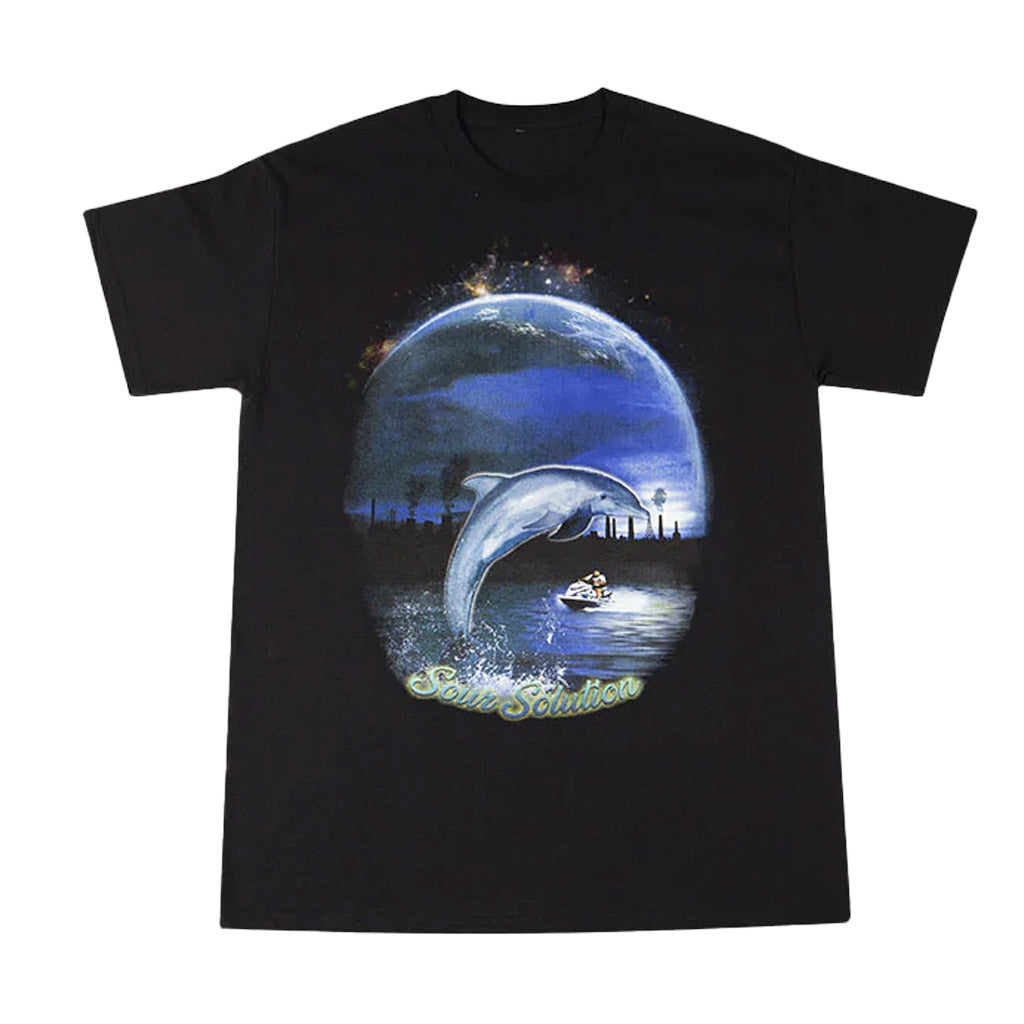 Sour Solution Dolphin Tee - Black. Shop Sour Solution skateboards, apparel and accessories online with Pavement, Dunedin's independent skate store since 2009. Free NZ shipping over $150.