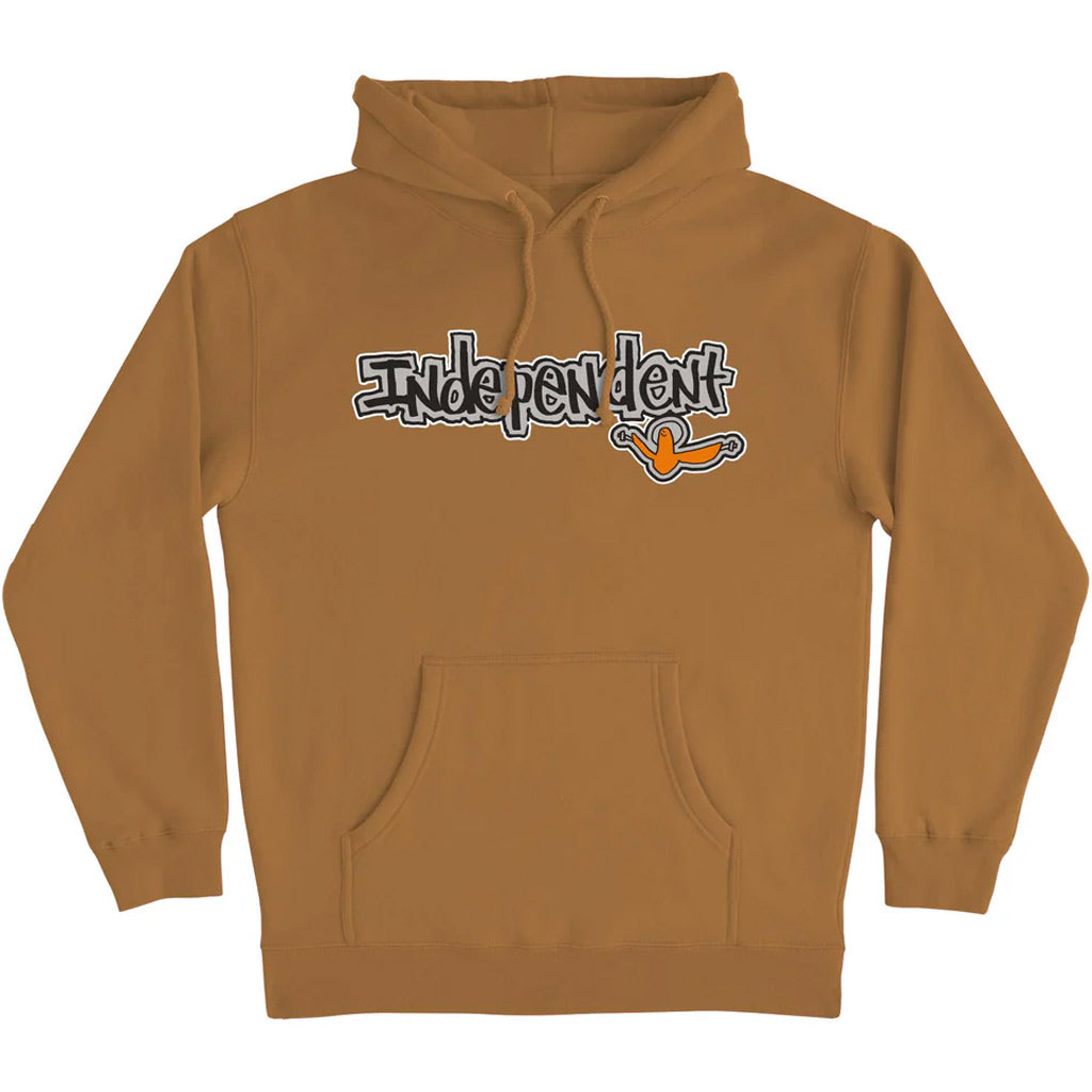Independent x Gonz Bar Pull Over Hoody: Saddle. Shop the Independent x Gonz collaboration with Pavement Skate Store online! Free Aotearoa NZ shipping over $100*