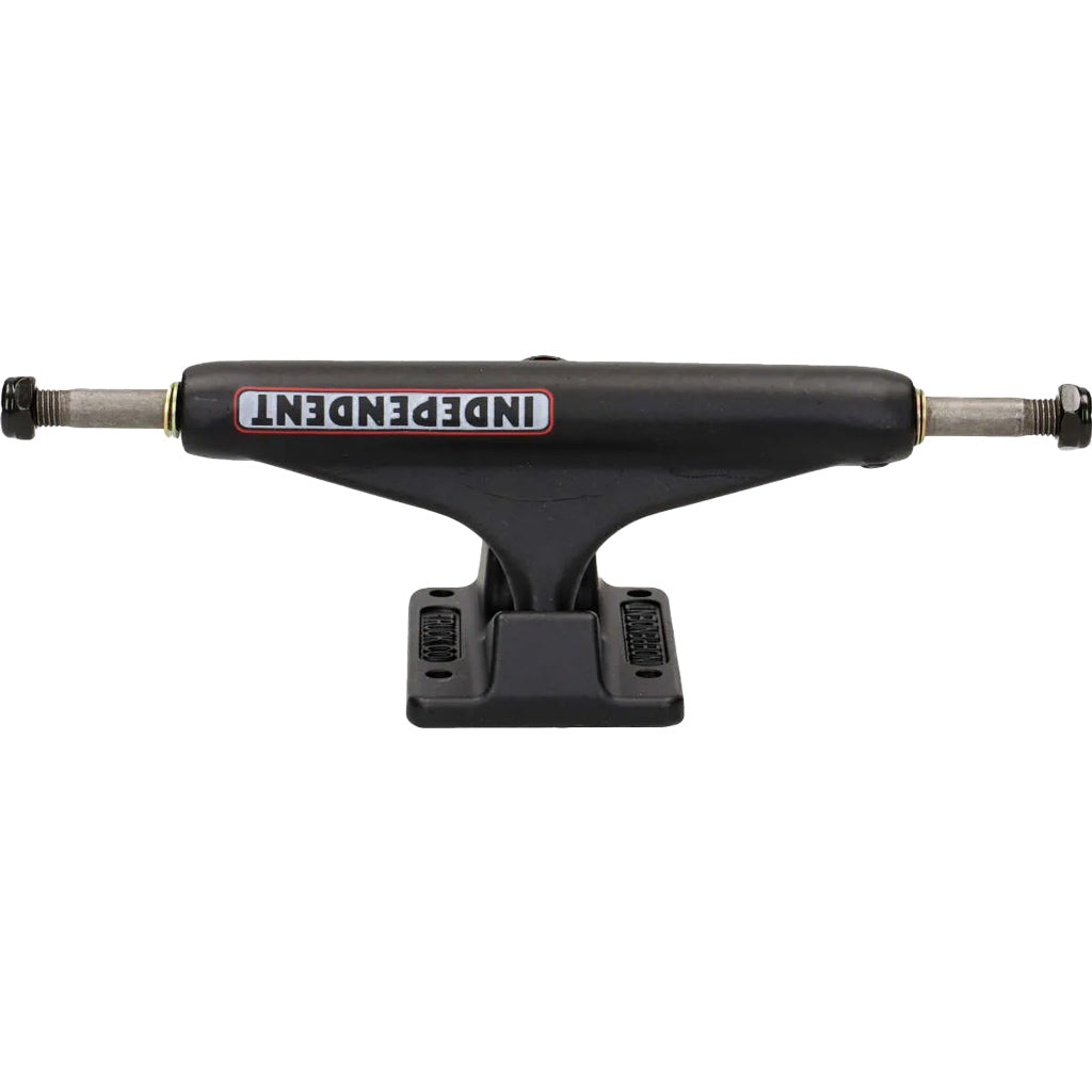 Independent 144 Stage 11 Bar Flat Black Standard axle width: 8.25" (209 mm) hanger. Width: 5.625" (144 mm). Height: 55mm. Weight: 393g. Shop Independent skateboard trucks, clothing and accessories. Free NZ shipping over $150. 