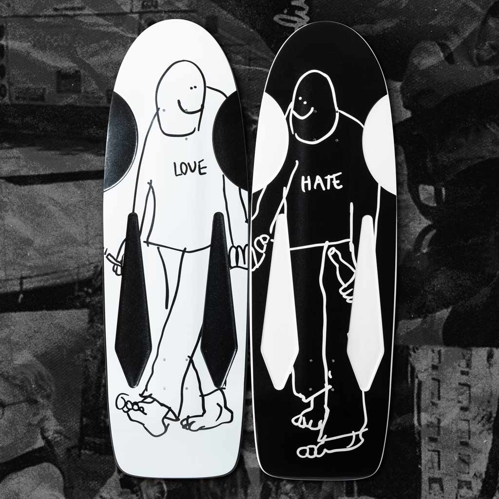 Krooked Skate Shop Day 2025 Beamer Love Skateboard Deck - Black. Shop Skate Shop Day skateboard decks with Pavement Skate Shop online! Free Aotearoa delivery!