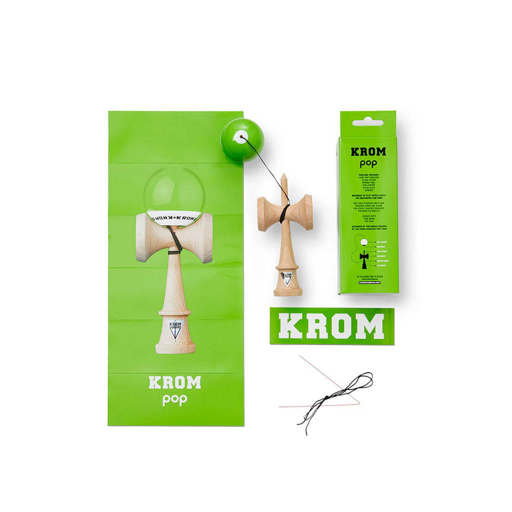 Krom Kendama - Pop LOL Lime Green. Shop the new collection of Krom Kendama with Pavement Skate Shop! Order online and received free Aotearoa NZ shipping over $100*!