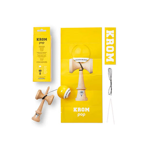 Krom Kendama  - Pop LOL Yellow. Shop the new collection of Krom Kendama with Pavement Skate Shop! Order online and received free Aotearoa NZ shipping over $100*!