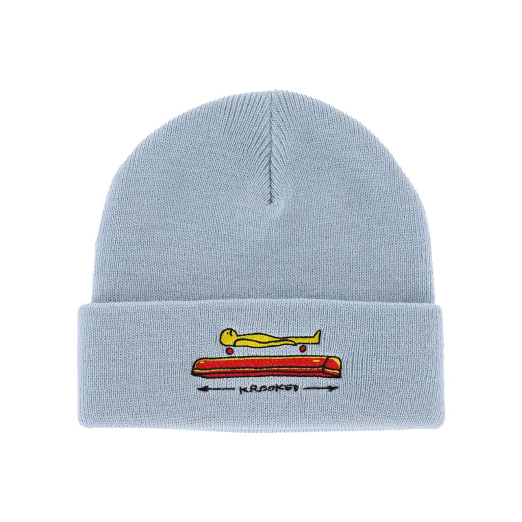 Krooked Koffin Cuff Beanie - Light Blue | Shop Krooked Skateboards online with Pavement Skate Store with free Aotearoa NZ shipping over $100*!