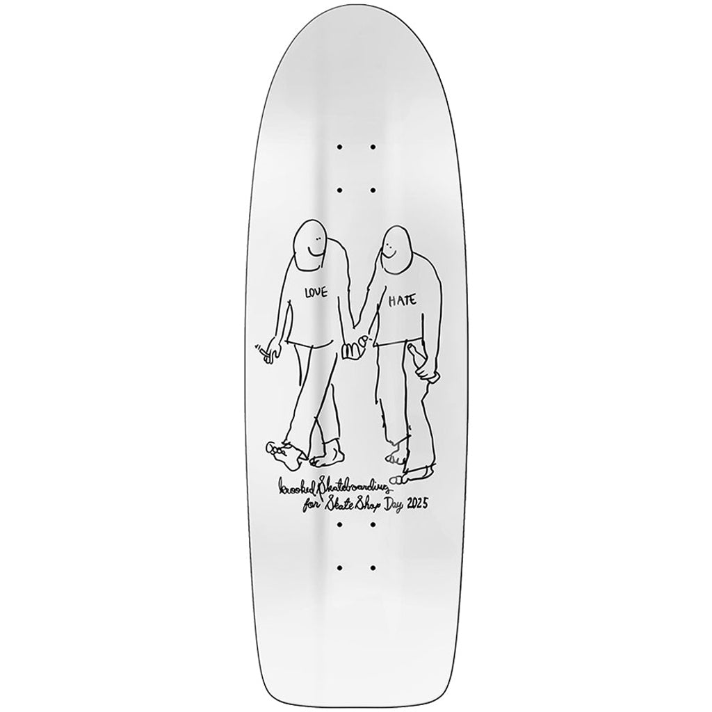 Krooked Skate Shop Day 2025 Beamer Love Skateboard Deck - White. Shop Skate Shop Day skateboard decks with Pavement Skate Shop online! Free Aotearoa delivery!