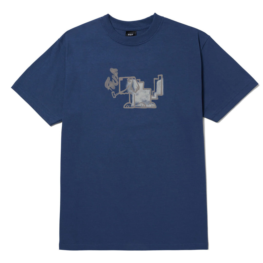 HUF Mod-Dog S/S Tee - Twilight. 100% cotton short sleeve tee. Printed artwork at front. HUF woven label at interior neck. Shop HUF Worldwide clothing and accessories online with Pavement and enjoy free NZ shipping over $150, same day Dunedin delivery and easy returns. Pavement skate store, Dunedin.