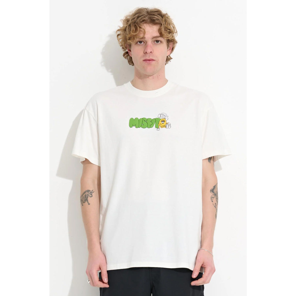 Misfit Loving Hopes Tee - Pigment Thrift White The 'Loving Hopes SS Tee' in Pigment Thrift White features centre chest puff print. 50% Cotton Jersey & 50% Recycled Cotton 220gsm. Shop Misfit men's clothing online with Pavement and enjoy free NZ shipping over $150, same day Dunedin delivery and easy returns.