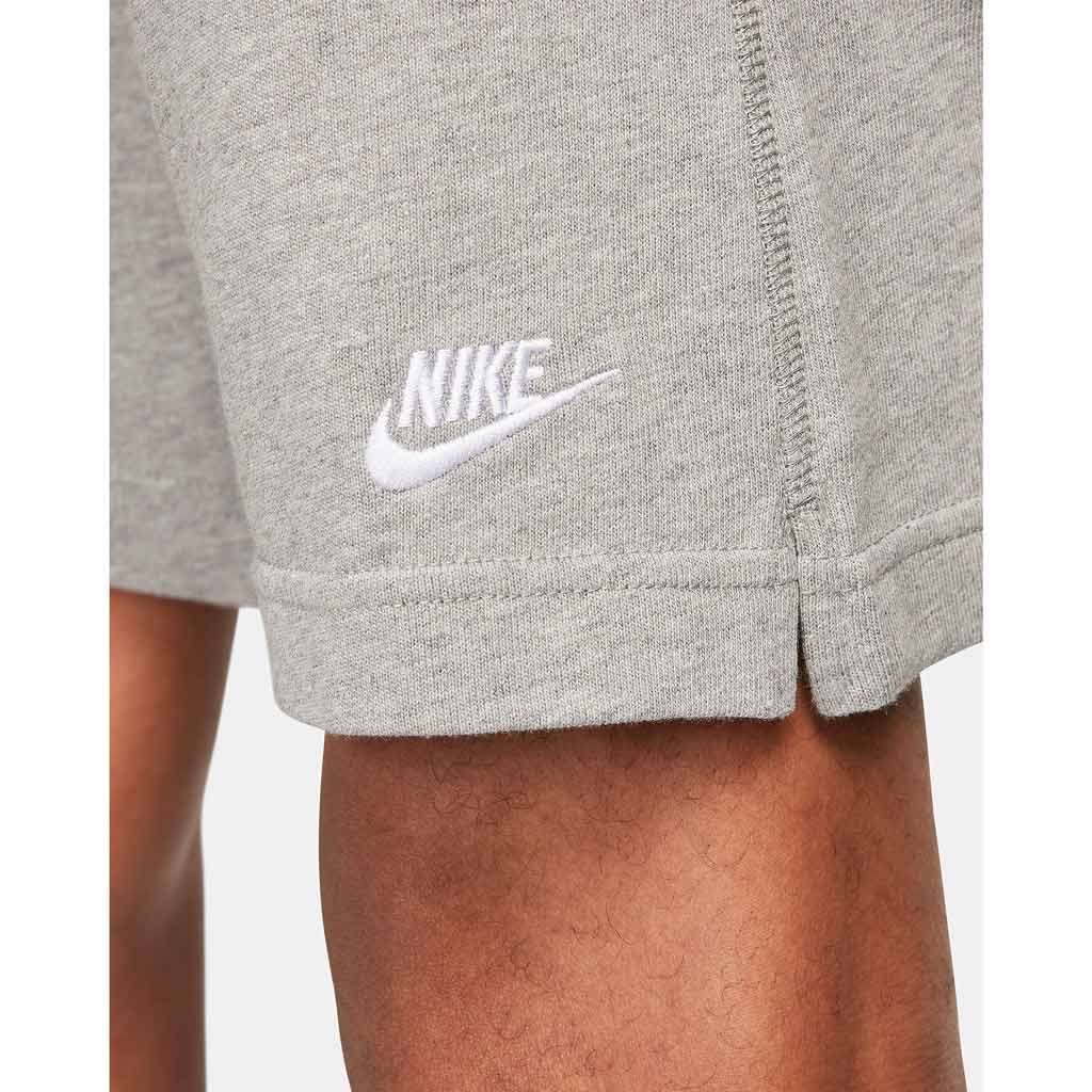 NIKE CLUB KNIT SHORTS - DK GREY HEATHER/WHITE