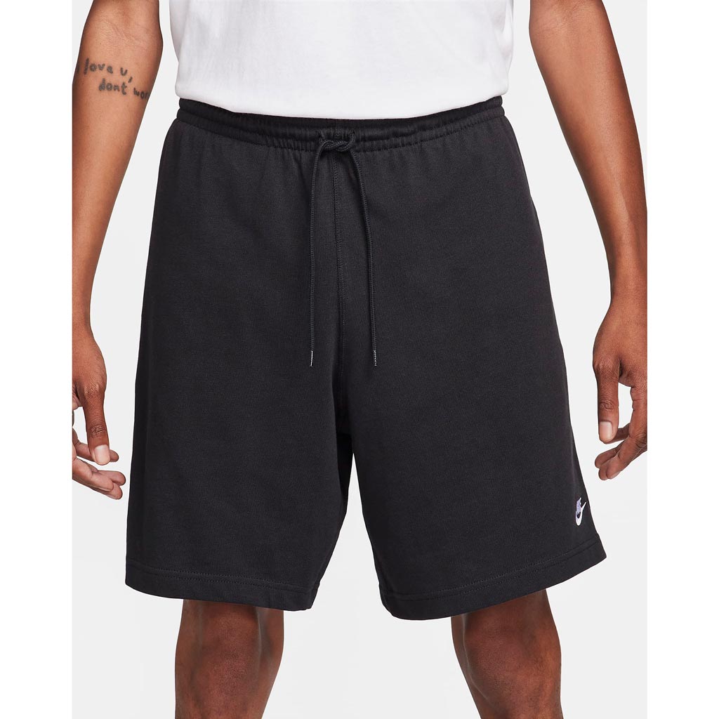 NIKE CLUB KNIT SHORTS - BLACK/WHITE