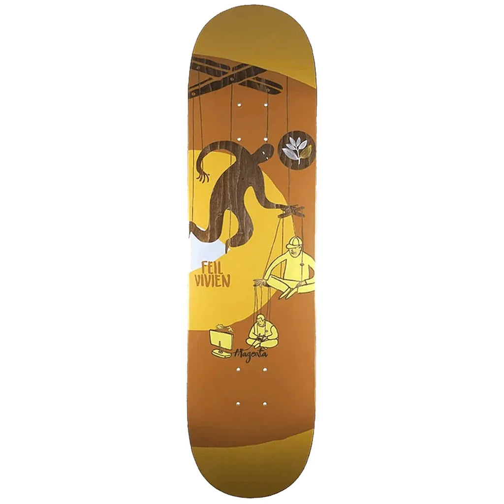 Magenta Vivien Feil Extravision Skateboard Deck 8.0" | Free Aotearoa NZ shipping when you shop skateboards over $100* with Pavement Skate Store.