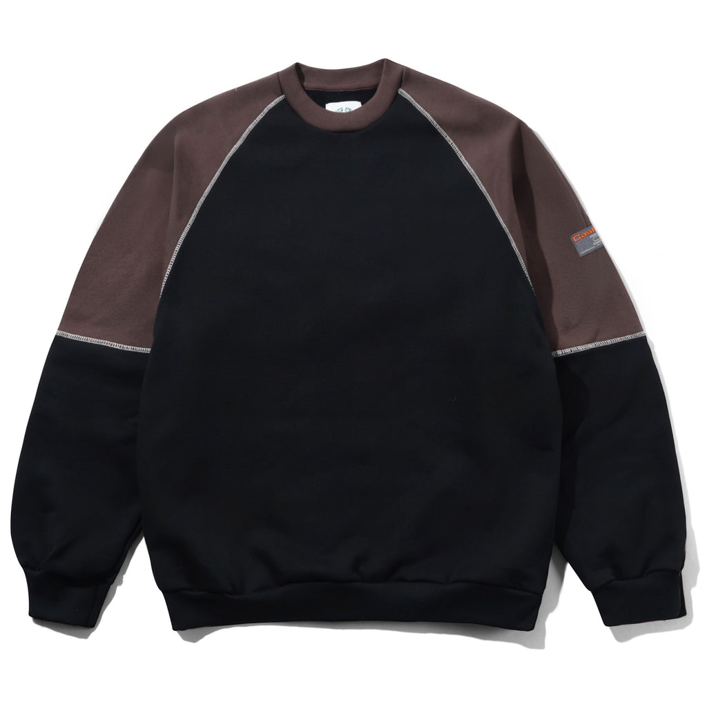 Cash Only Motion Panel Crewneck in Black/Dark Brown | Shop Cash Only clothing online with Pavement | Free Aotearoa NZ shipping over $100*!