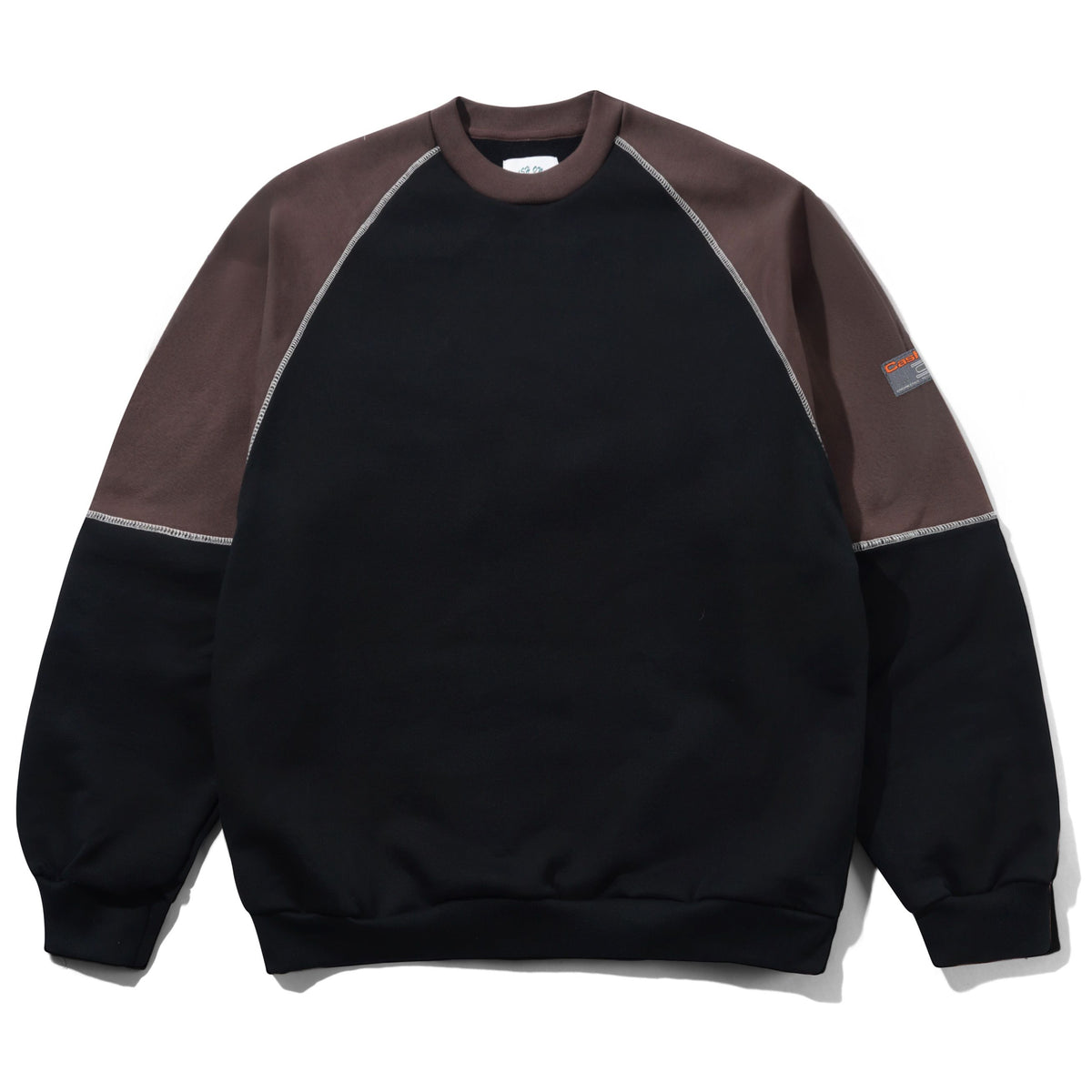 Cash Only Motion Panel Crewneck in Black/Dark Brown | Shop Cash Only clothing online with Pavement | Free Aotearoa NZ shipping over $100*!