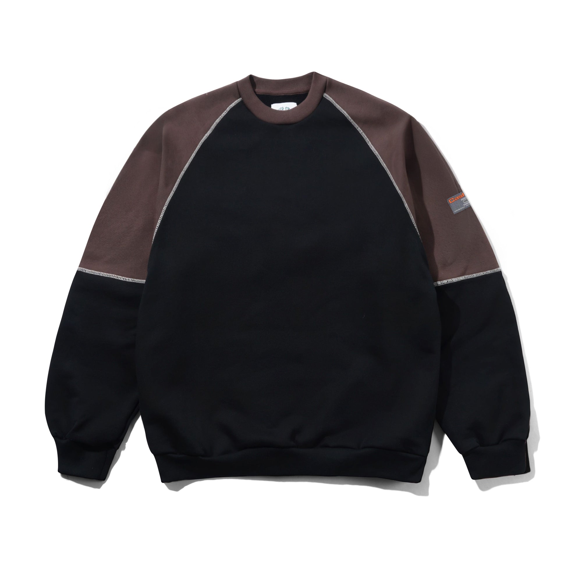 CASH ONLY MOTION PANEL CREWNECK - BLACK/DARK BROWN