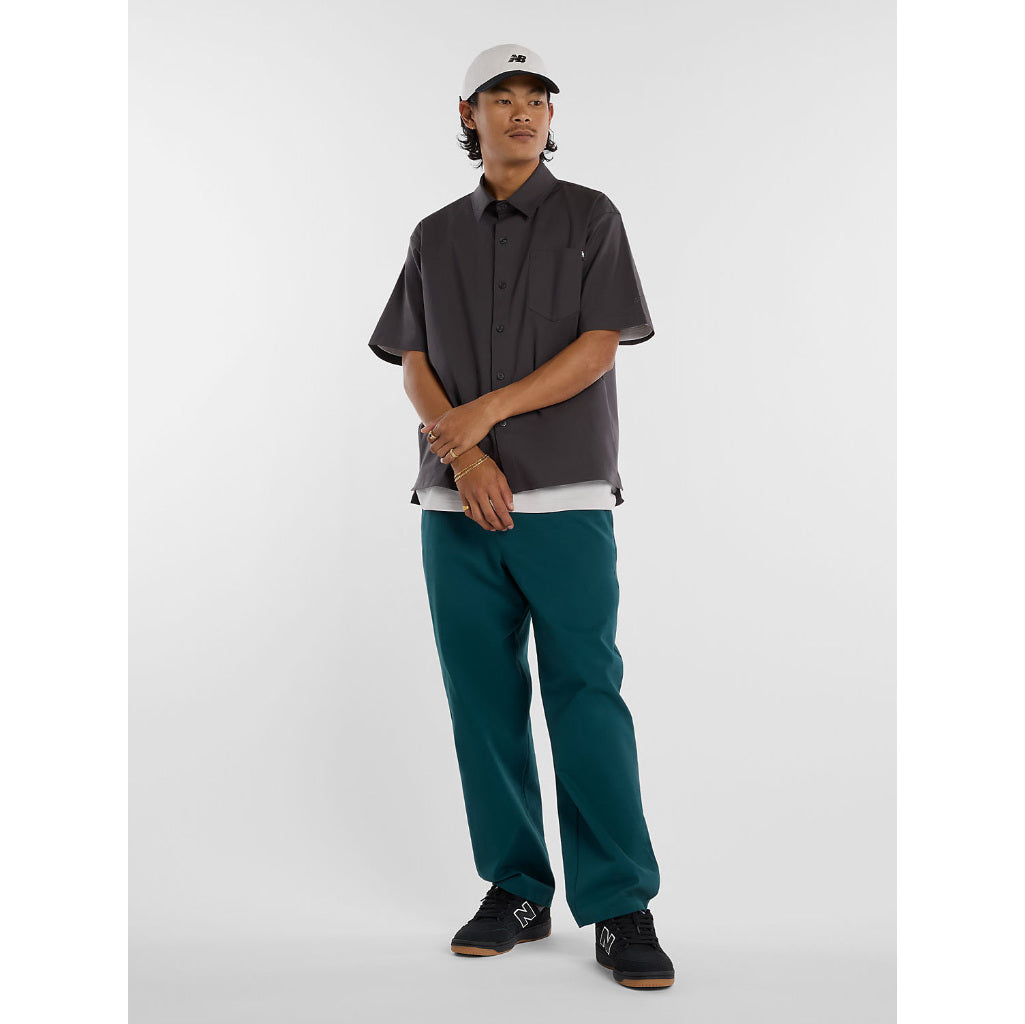 NB Numeric Button Up Shirt in Faded Black | Shop New Balance Numeric clothing online with Pavement Skate Store with free Aotearoa NZ shipping over $100*!