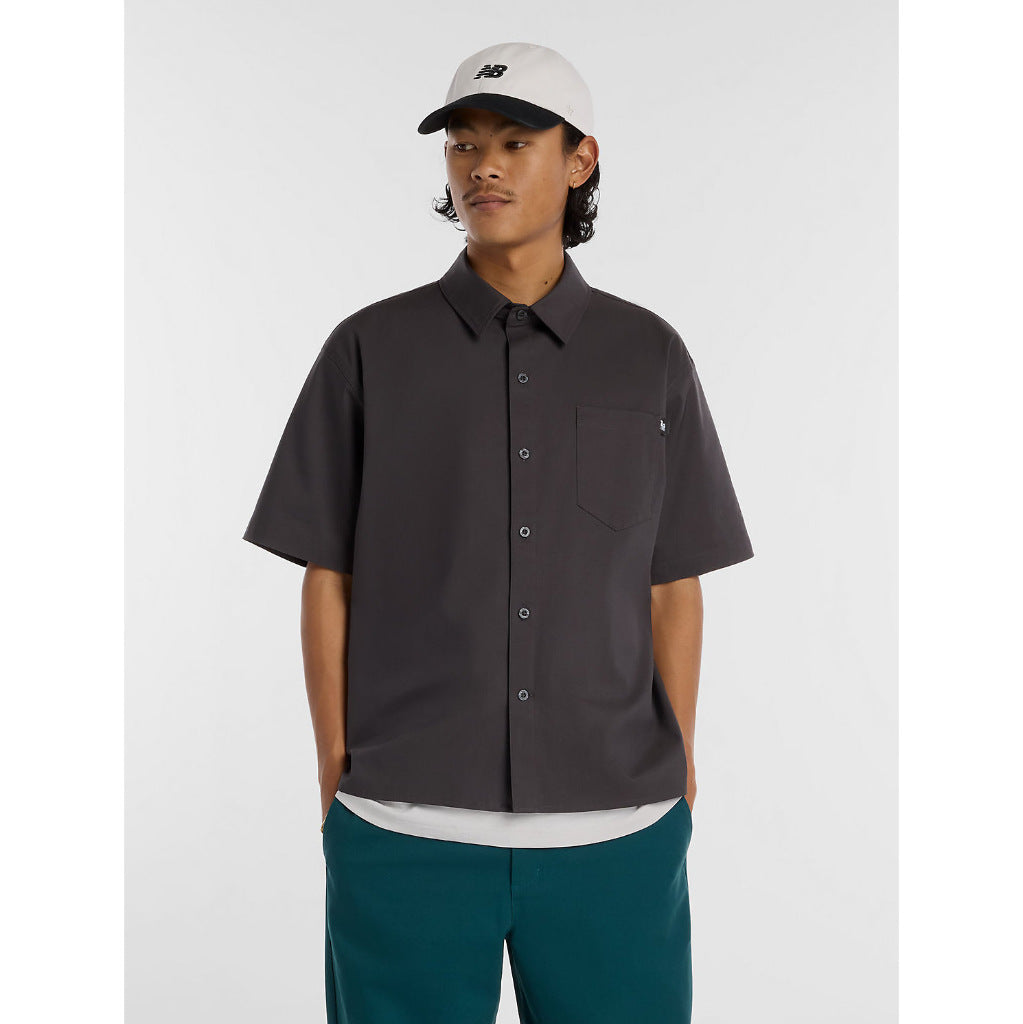 NB Numeric Button Up Shirt in Faded Black | Shop New Balance Numeric clothing online with Pavement Skate Store with free Aotearoa NZ shipping over $100*!