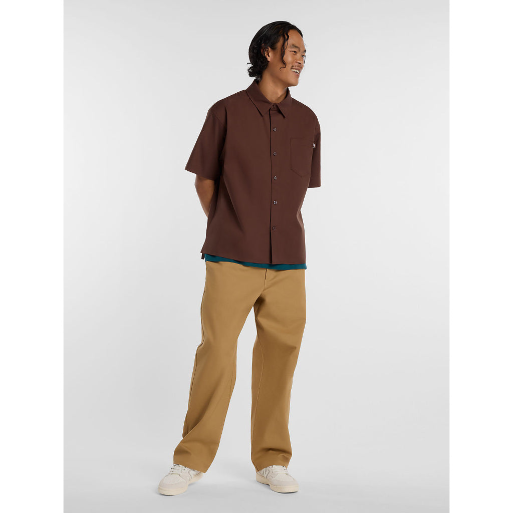 NB Numeric Button Up Shirt in Pumpernickel | Shop New Balance Numeric clothing online with Pavement Skate Store with free Aotearoa NZ shipping over $100*!