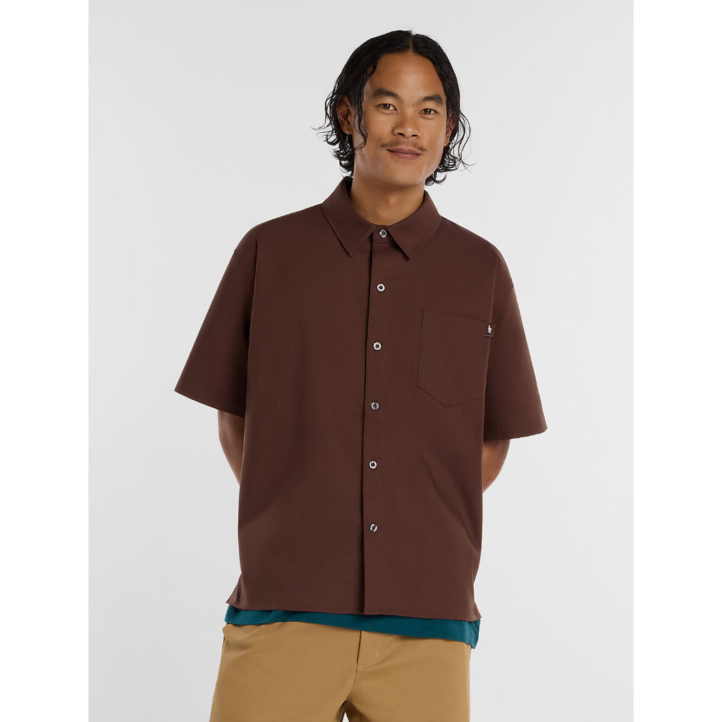 NB Numeric Button Up Shirt in Pumpernickel | Shop New Balance Numeric clothing online with Pavement Skate Store with free Aotearoa NZ shipping over $100*!