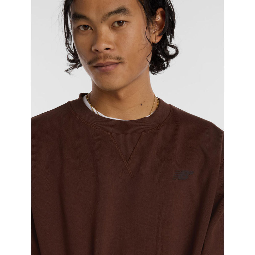 NB Numeric French Terry Crew in Pumpernickel | Shop New Balance Numeric clothing online with Pavement Skate Store with free Aotearoa NZ shipping over $100*!