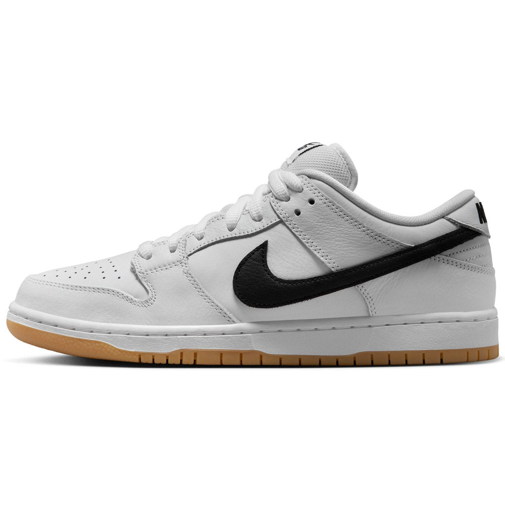 Nike SB Dunk Low Pro - White/Black-White-Gum Light Brown. Crafted from premium materials, the Nike SB Dunk Low Pro ISO updates a classic skate shoe. Product code - CD2563-101. Shop Nike SB skate shoes, clothing and accessories. Free NZ shipping over $100. Pavement skate shop, Ōtepoti / Dunedin.