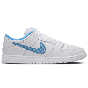 Nike SB Nicole Hause Dunk Low Pro - White/University Blue-White. Playfully off the chain. That's not a paradox, that's Nicole Hause's approach to skateboarding, life and leisure. Style code: FZ8802-100. Free Aotearoa NZ shipping when you order online with Pavement Skate Store.