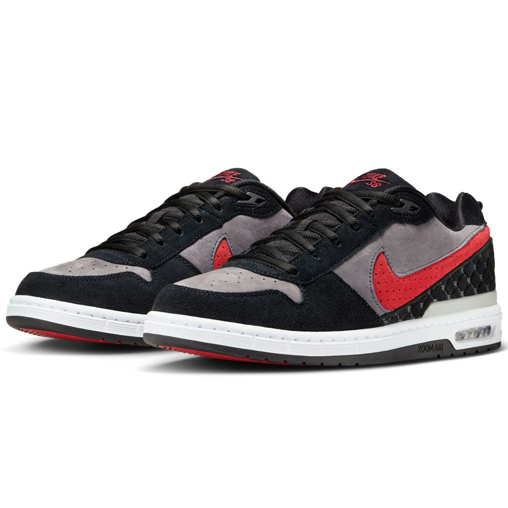 Nike SB Paul Rodriguez Zoom Air Low Skate Shoes Black/Varsity Red-Flint Grey-Black - IM7147-001 | Free Aotearoa shipping when you order online with Pavement!