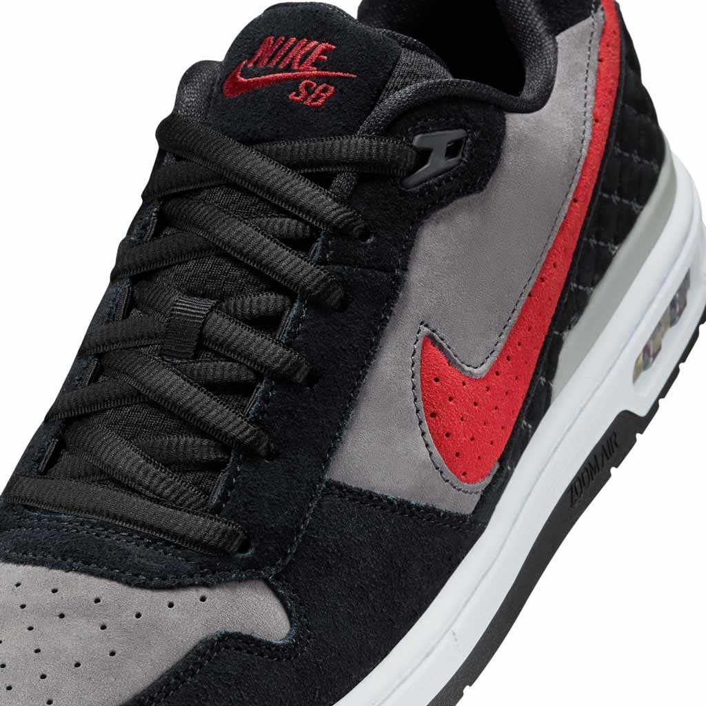 Nike SB Paul Rodriguez Zoom Air Low Skate Shoes Black/Varsity Red-Flint Grey-Black - IM7147-001 | Free Aotearoa shipping when you order online with Pavement!