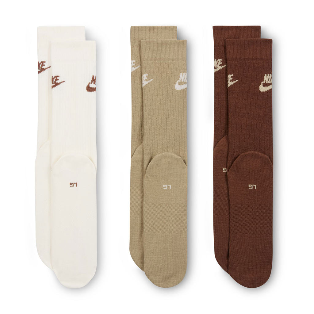 Nike Sportswear Everyday Essential Socks - Cream/Tan/Brown | Shop Nike clothing online with Pavement Skate Store with free Aotearoa shipping on orders over $100