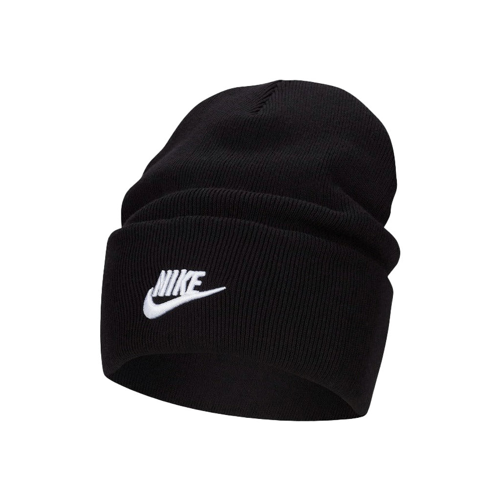Nike Peak Tall Cuff Futura Beanie - Black. Cuffed design lets you wear it how you like. 50% cotton 50% polyester. FB6528-010. Shop Nike SB shoes, clothing and accessories online with Pavement, Dunedin's independent skate store, since 2009.