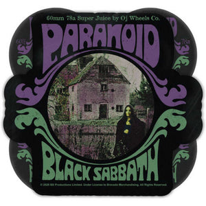 OJ's Black Sabbath Paranoid Super Juice 60mm 78A - Black | Shop skateboard wheels online with Pavement Skate Store! Free Aotearoa NZ shipping over $100*
