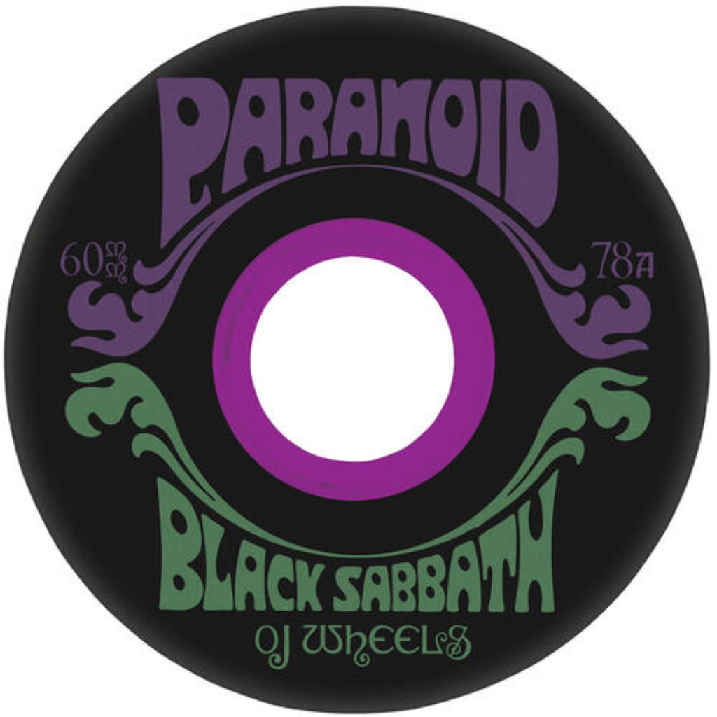 OJ's Black Sabbath Paranoid Super Juice 60mm 78A - Black | Shop skateboard wheels online with Pavement Skate Store! Free Aotearoa NZ shipping over $100*