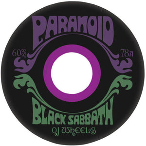 OJ's Black Sabbath Paranoid Super Juice 60mm 78A - Black | Shop skateboard wheels online with Pavement Skate Store! Free Aotearoa NZ shipping over $100*