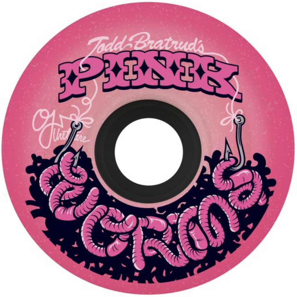 OJ's Pink Worms Super Juice Pink 60mm 78A | Shop skateboard wheels online with Pavement Skate Store! Free Aotearoa NZ shipping over $100*