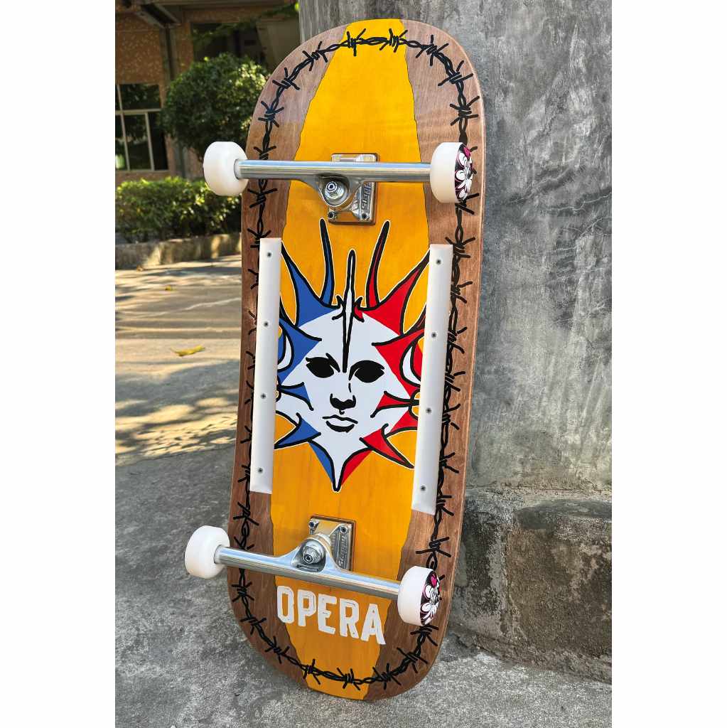 Opera Fatties EX7 Complete Skatebarod 12.0" in Brown/Yellow | Shop Opera skateboards online with Pavement Skate Store with free Aotearoa NZ shipping over $100*!