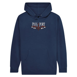 Pass~Port Lily Of The Valley Hoodie - Navy. Range #43. The Pass~Port jumper is made from a cotton polyester blend and features embroidery on front in our classic hoodie fit. Shop Pass~Port skateboard decks, clothing and accessories online with Pavement Skate Store Dunedin NZ. Free shipping across Aotearoa over $100*