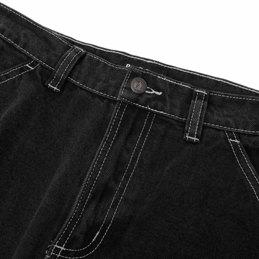 Pass~Port Workers Club Jean - Faded Washed Black. Range #43. 100% Cotton 16oz rigid denim and fine yarn. Triple needle stitch. Silver contrast stitching. Enzyme wash finish. Relaxed straight fit. Shop Pass~Port skateboard decks, clothing and accessories online with Pavement NZ. Free shipping across Aotearoa over $100*