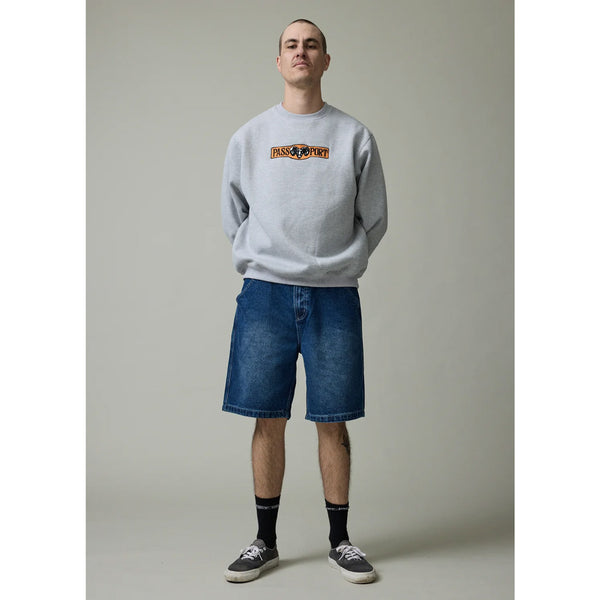 Passport Workers Club Jean Shorts - Faded Wash Dark Indigo