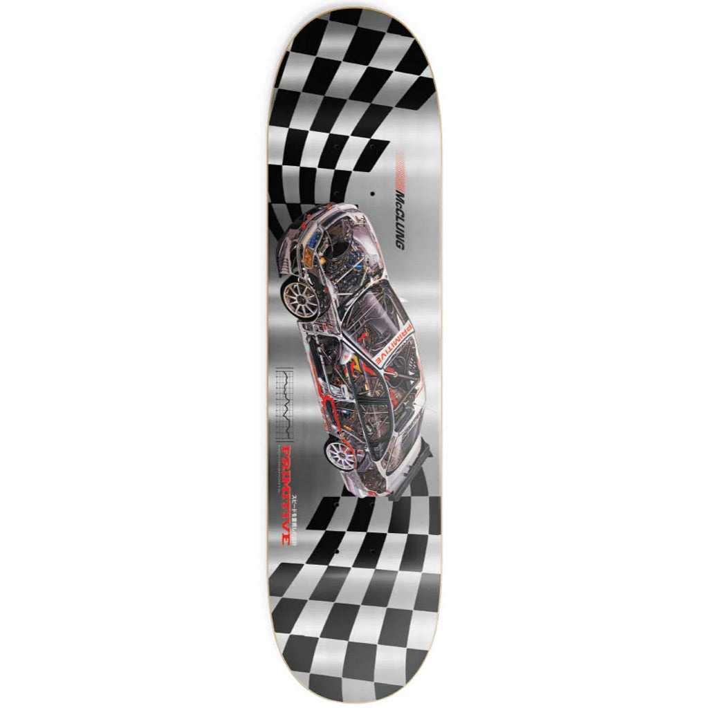 Primitive McLung Tuner Deck 8.25” x 31.85”. 14” Wheelbase. Medium concave / Production shape. 7 Ply North American Hard Rock Maple. Free New Zealand shipping. Shop skateboard decks from Primitive online with PAVEMENT, Dunedin's independent skate store since 2009.