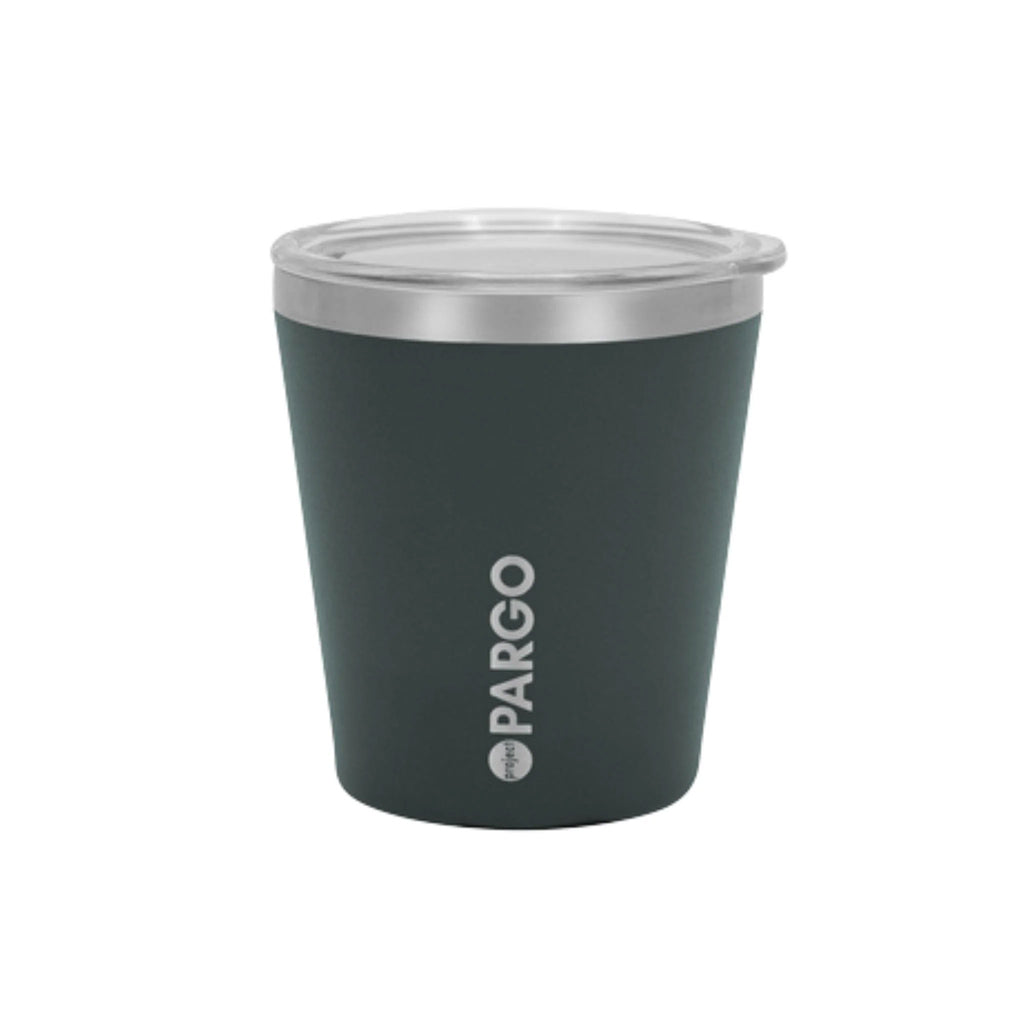 Pargo 8oz Insulated Reusable Cup - BBQ Charcoal. Shop Project Pargo insulated reusable cups and drink bottles and help get clean water to those in need! Free shipping on orders over $100 within NZ. Pavement skate store, Dunedin.