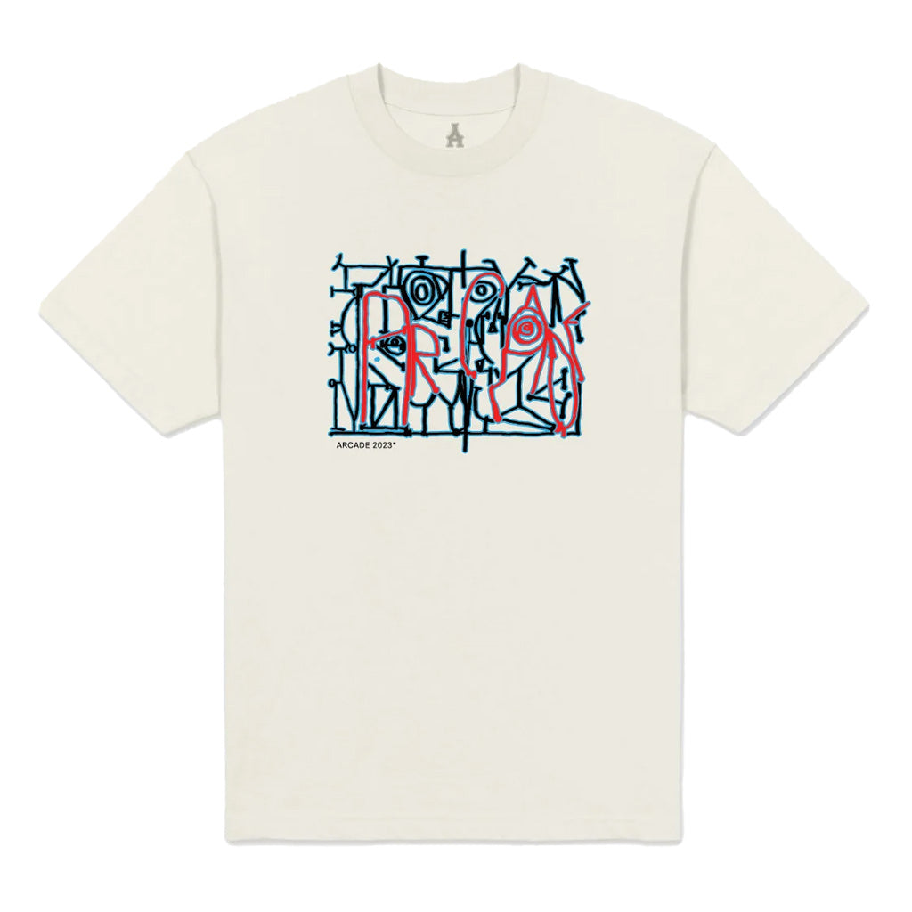 Arcade Paris Tee - Cream. Shop premium Aotearoa streetwear brand, Arcade online with Pavement. Free, fast shipping over $150, same day delivery Ōtepoti before 3. Pavement skate store, Ōtepoti.