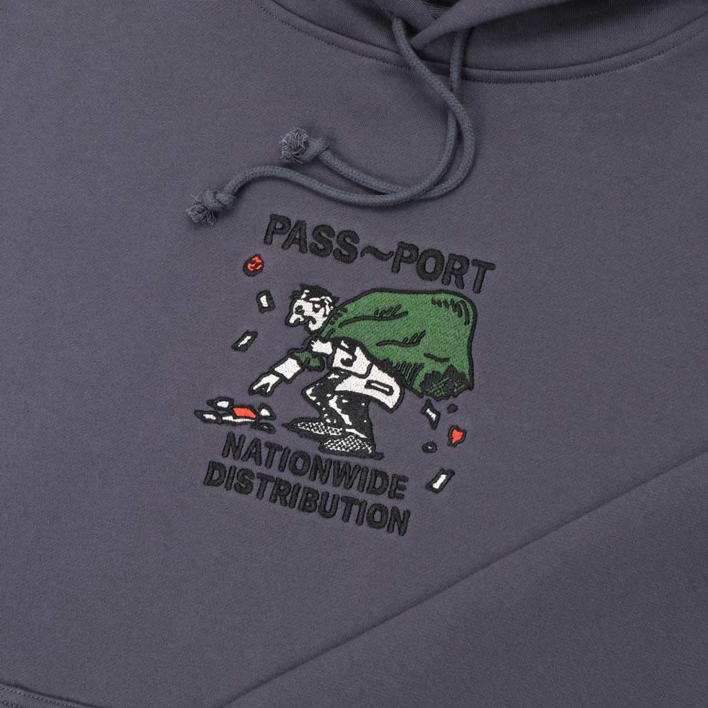 Passport Distribution Hoody - Dusty Blue | Free Aotearoa shipping on all Pass~Port orders over $100* with Pavement Skate Store!