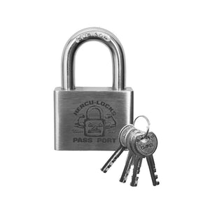 Passport Hercu~Locks Padlock - Brushed Silver | Free Aotearoa shipping on all Pass~Port orders over $100* with Pavement Skate Store!