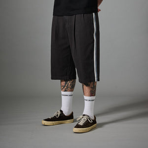 Passport Herringbone League Club Stripe Shorts - Vintage Black | Free Aotearoa shipping on all Pass~Port orders over $100* with Pavement Skate Store!